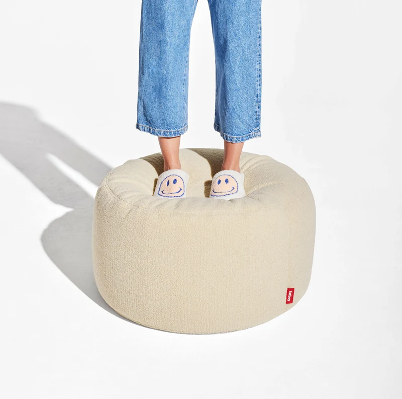 Pouf en sherpa ecru 40 x 70 cm Point - Fatboy