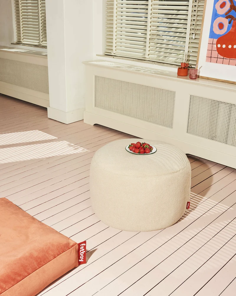 Pouf en sherpa ecru 40 x 70 cm Point - Fatboy