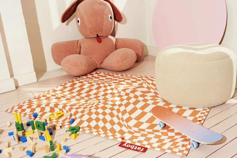Pouf en sherpa ecru 40 x 70 cm Point - Fatboy