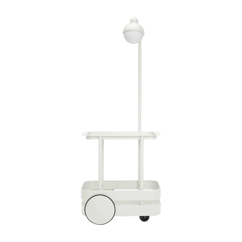Desserte avec lampadaire en aluminium gris clair 78 x 55 cm Jolly Trolley- Fatboy