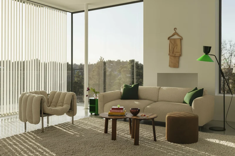 Canapé 2 places effet bouclette beige 200 cm Koti - Hem