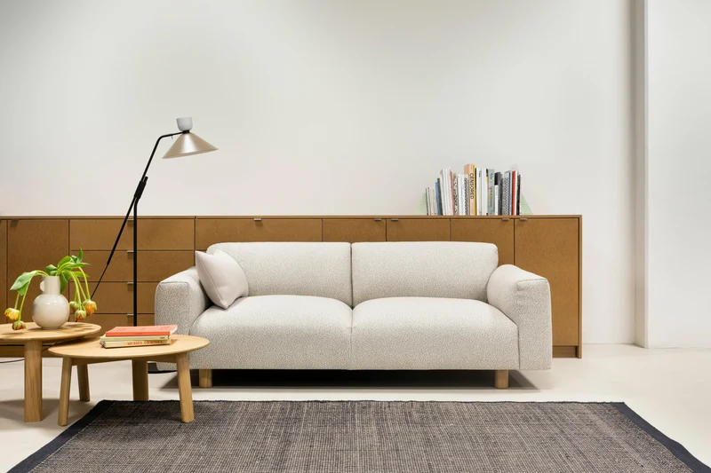 Canapé 2 places effet bouclette beige 200 cm Koti - Hem