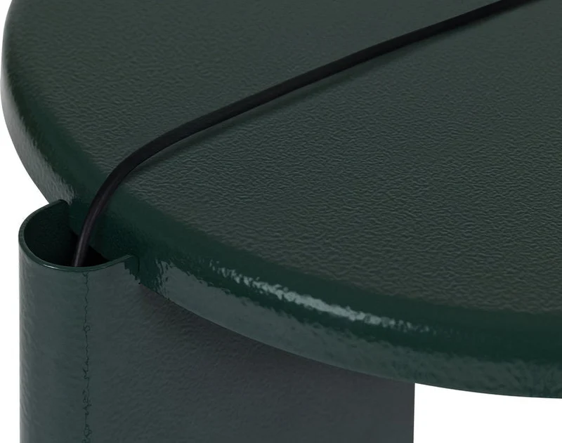 Table d'appoint en acier noir et vert 56 cm Lolly - Hem