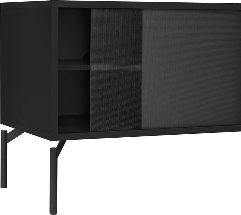 Meuble TV en acier noir volcan Met Mini - noo.ma