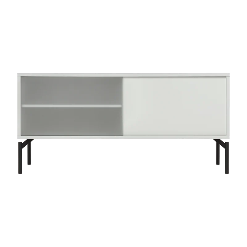 Meuble TV en acier gris amande Met Mini - noo.ma