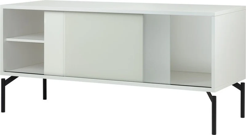 Meuble TV en acier gris amande Met Mini - noo.ma