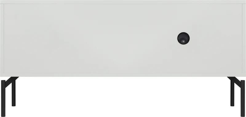 Meuble TV en acier gris amande Met Mini - noo.ma