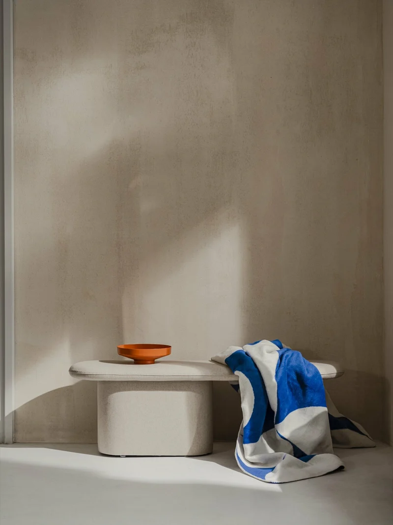 Banc avec laine beige classique 130 x 36 cm Rull - noo.ma