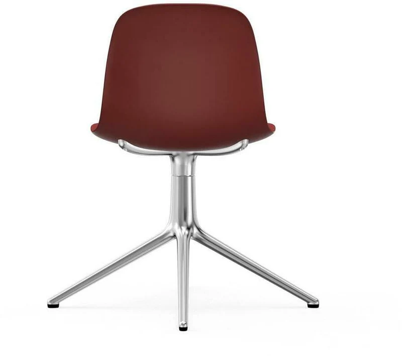 Chaise de bureau en polypropylène rouge et pieds aluminium Swivel 4L - Normann Copenhagen