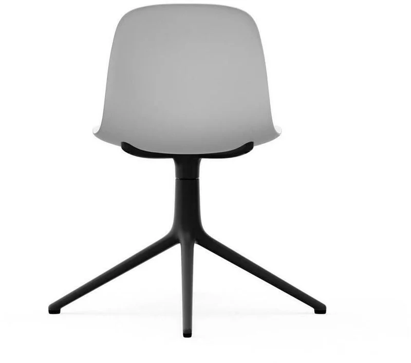 Chaise de bureau en polypropylène blanche et base noire Swivel 4L blanc - Normann Copenhagen