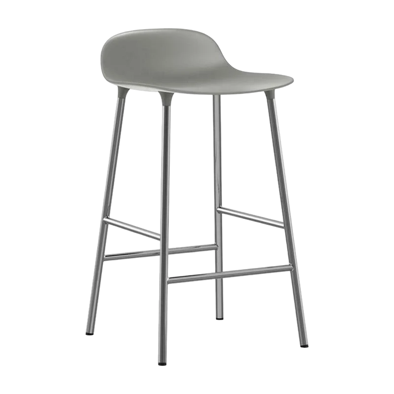 Tabouret en chrome et pp gris 65 cm Form - Normann Copenhagen
