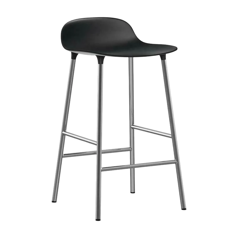 Tabouret en chrome et pp noir 65 cm Form - Normann Copenhagen