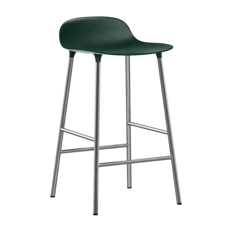 Tabouret en chrome et pp vert 65 cm Form - Normann Copenhagen
