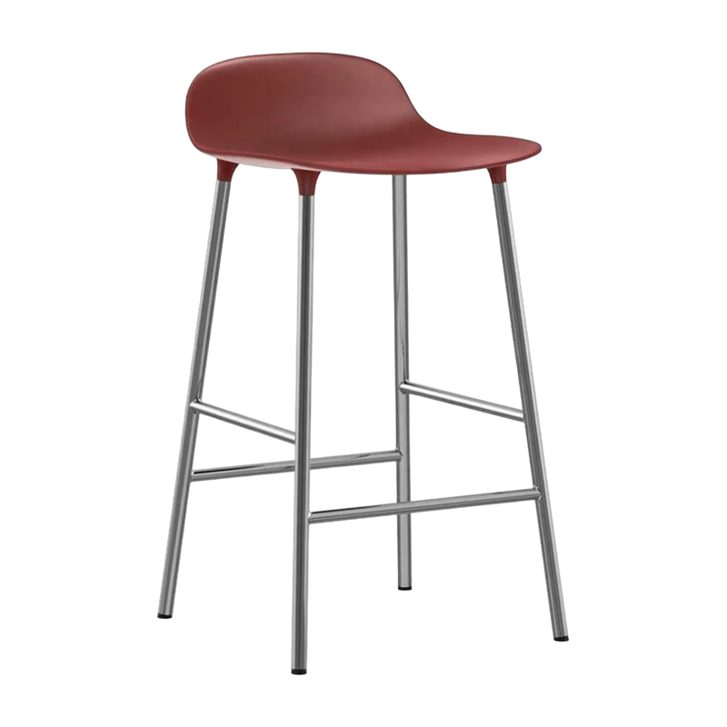 Tabouret en chrome et pp rouge 65 cm Form - Normann Copenhagen