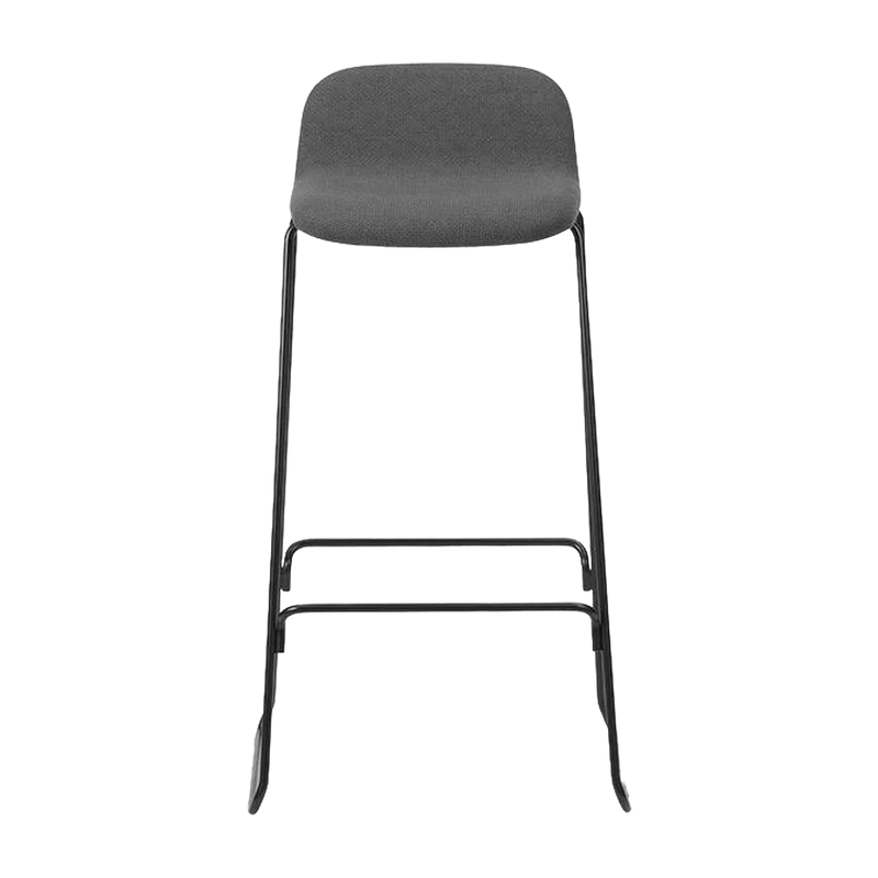 Just Barstool 75 Cm W. Back Full Uph. Acier noir - Normann Copenhagen