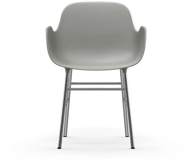 Chaise avec accoudoirs en chrome et pp gris Form - Normann Copenhagen