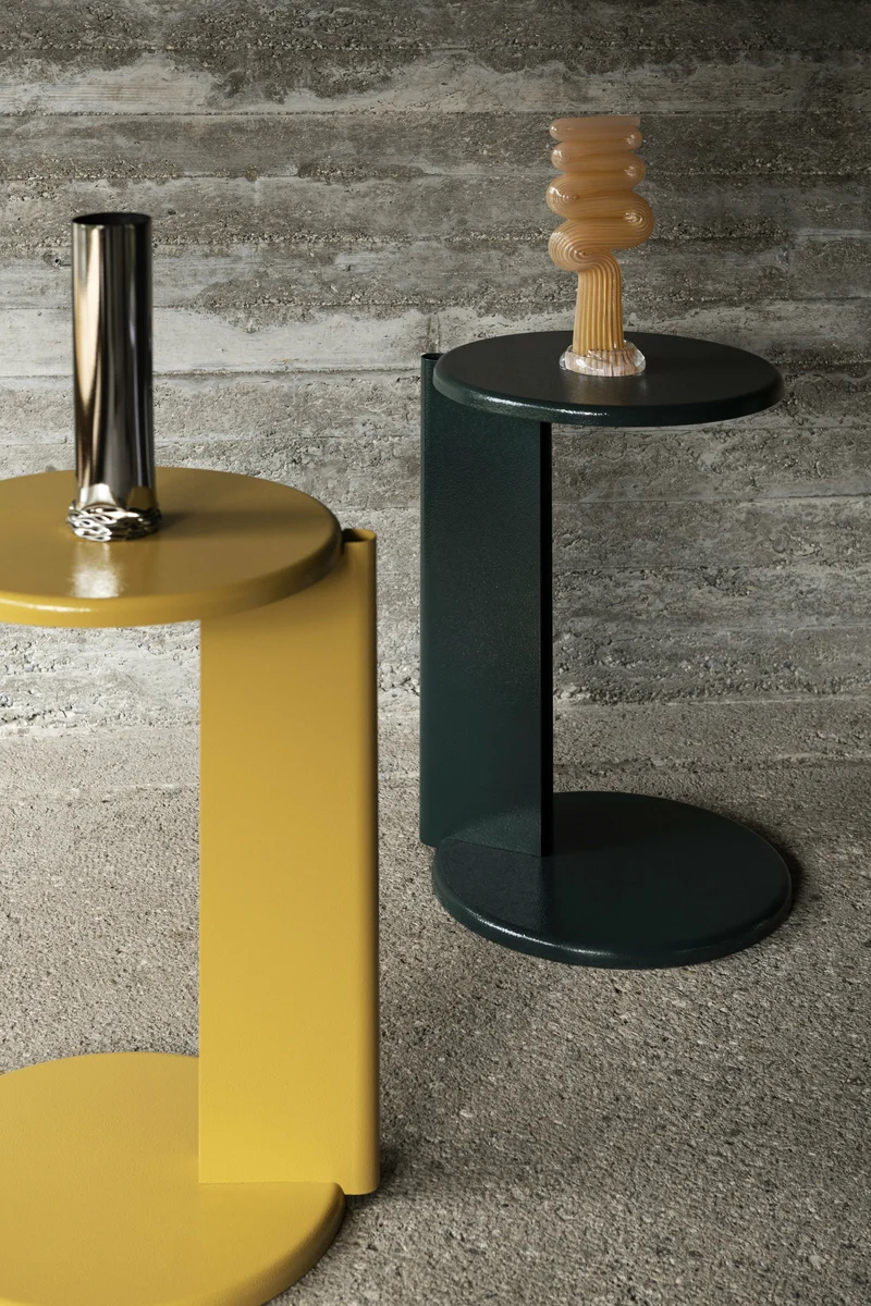 Table d'appoint en acier jaune ocre 56 cm Lolly - Hem