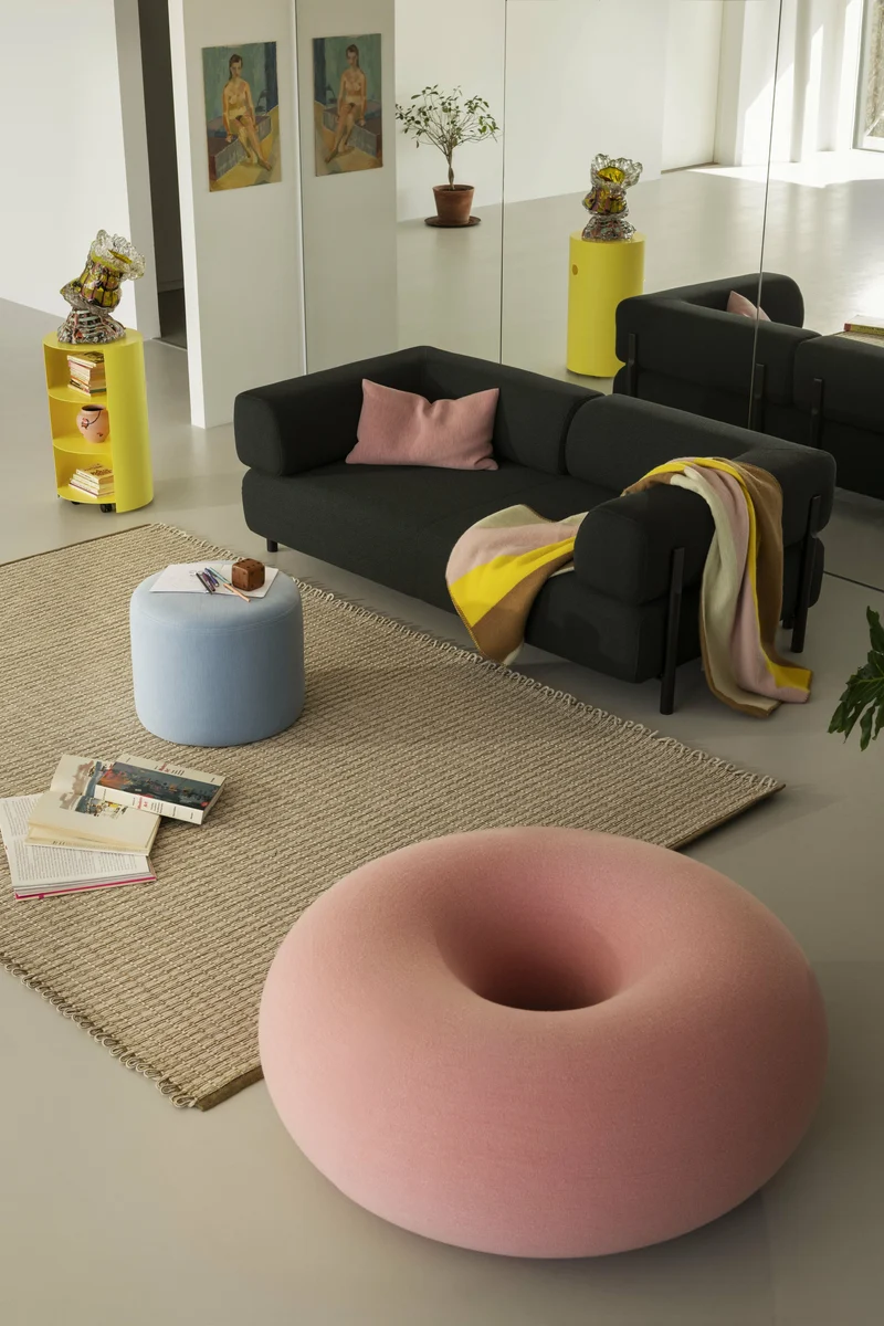 Canapé 2 places en laine bleu 195 cm Palo - Hem