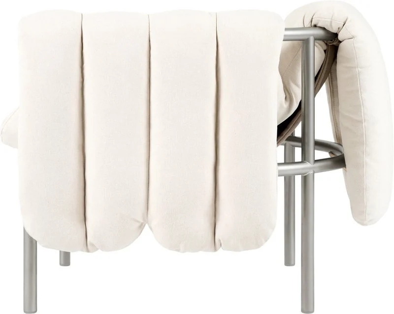 Fauteuil lounge en coton naturel et acier Puffy - Hem