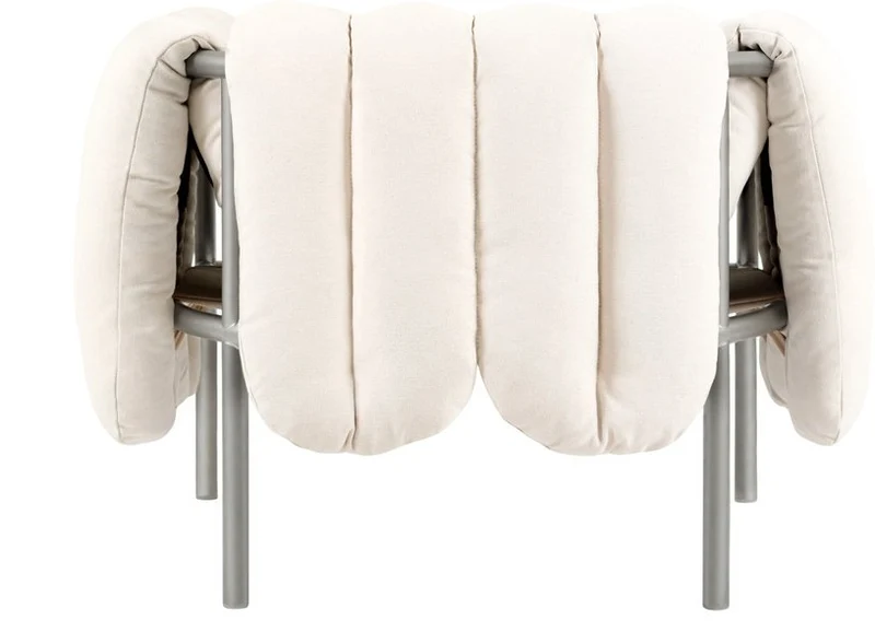 Fauteuil lounge en coton naturel et acier Puffy - Hem