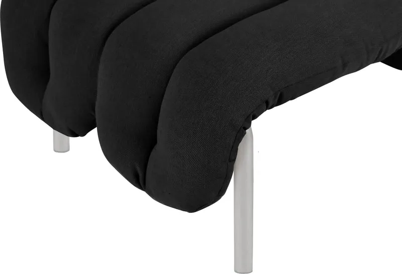 Repose-pieds en coton anthracite et acier Puffy - Hem