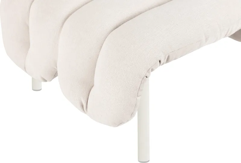 Repose-pieds en coton naturel et acier crème Puffy - Hem