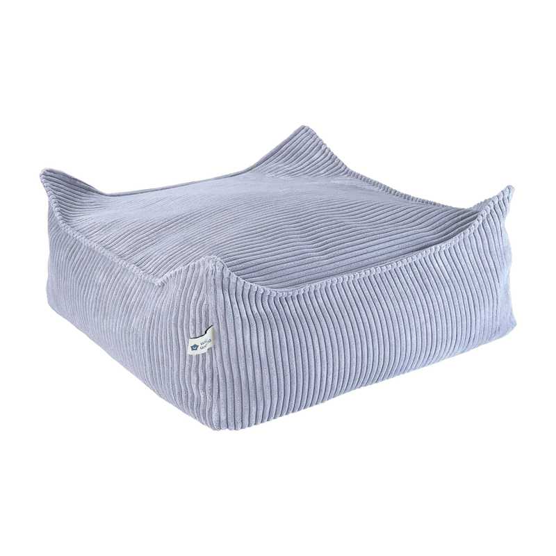 Pouf carré en velours côtelé bleu blueberry 60 x 60 cm - Wigiwama