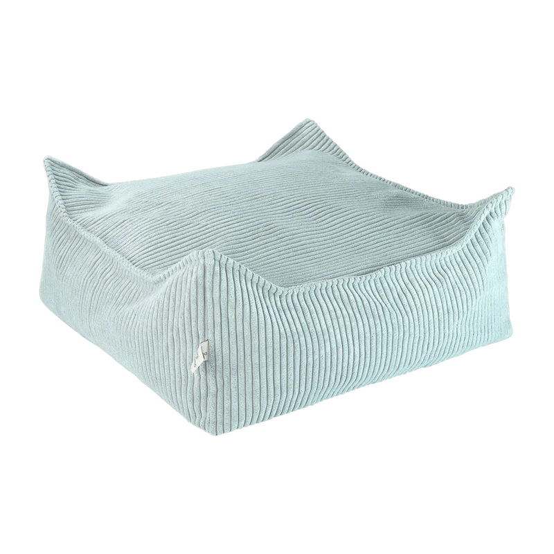 Pouf carré en velours côtelé vert menthe poivrée 60 x 60 cm - Wigiwama