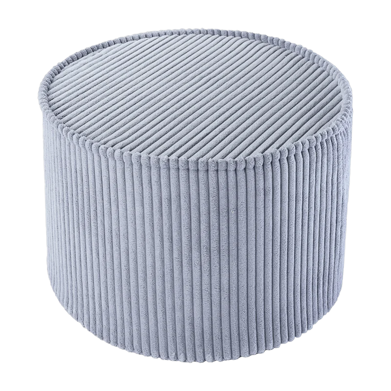 Pouf rond en velours côtelé bleu blueberry 25 x 40 cm - Wigiwama
