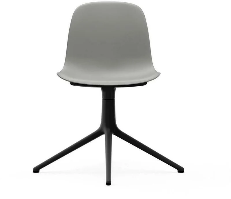 Chaise de bureau en polypropylène grise et base noire Swivel 4L Grey - Normann Copenhagen