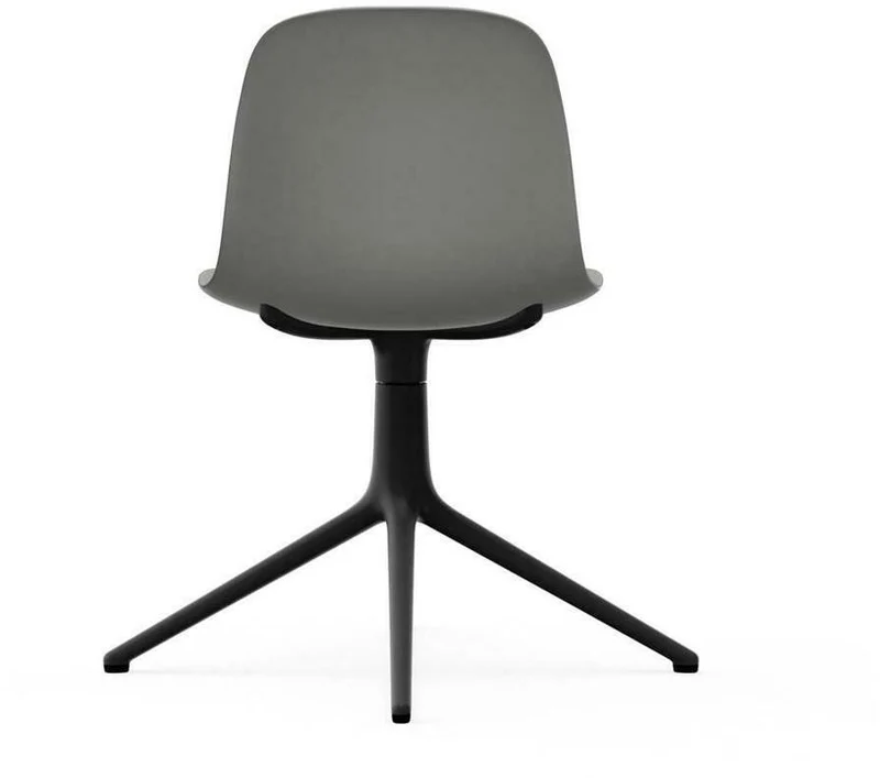 Chaise de bureau en polypropylène grise et base noire Swivel 4L Grey - Normann Copenhagen