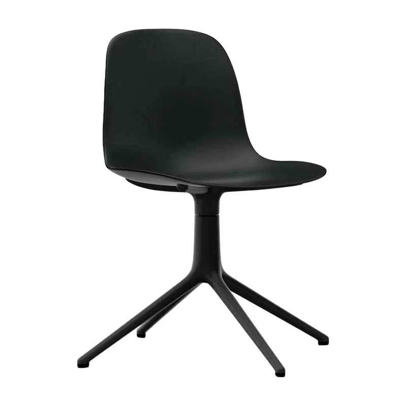 Chaise de bureau en polypropylène noire et base noire Swivel 4L noir - Normann Copenhagen