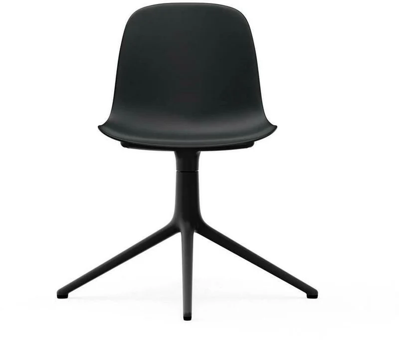 Chaise de bureau en polypropylène noire et base noire Swivel 4L noir - Normann Copenhagen