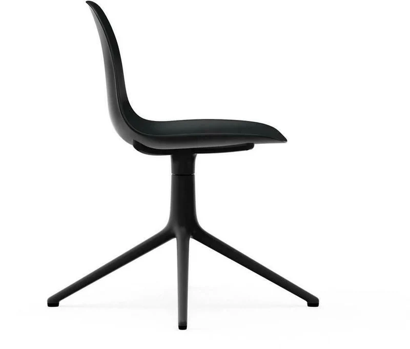 Chaise de bureau en polypropylène noire et base noire Swivel 4L noir - Normann Copenhagen