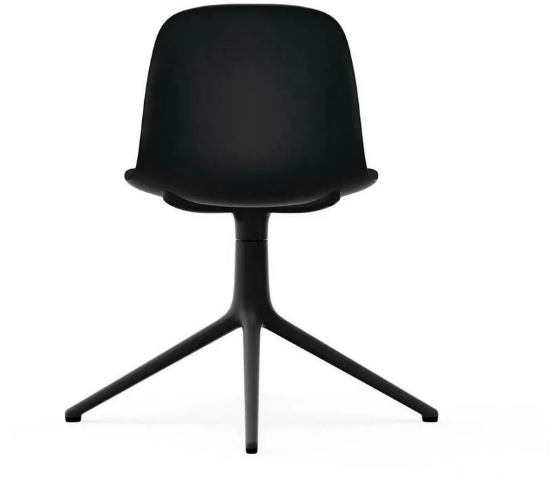 Chaise de bureau en polypropylène noire et base noire Swivel 4L noir - Normann Copenhagen