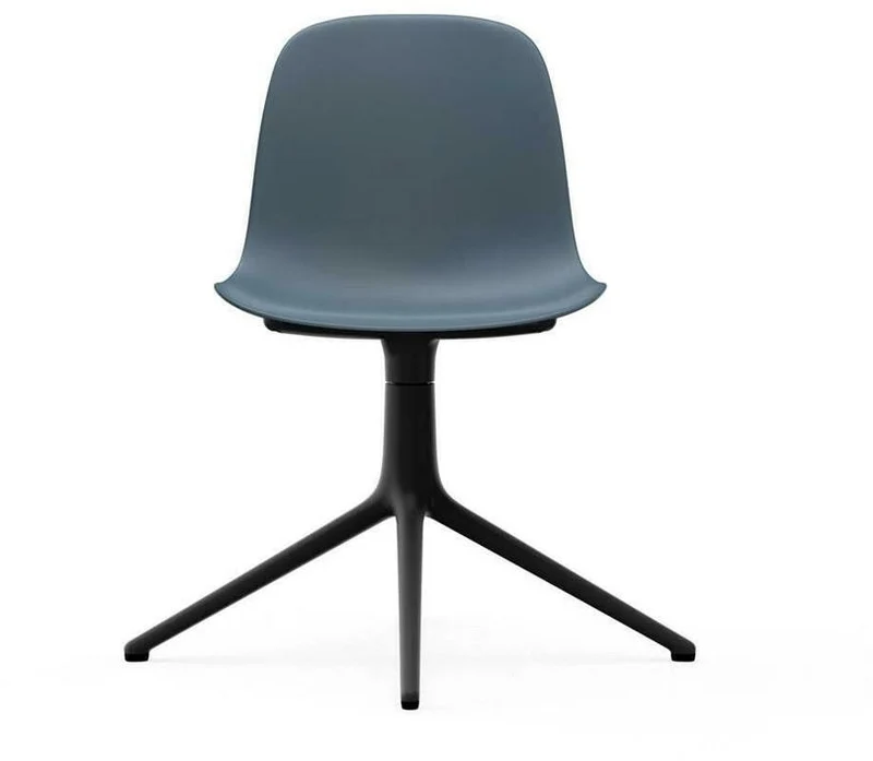 Chaise de bureau en polypropylène bleue et base noire Swivel 4L bleu - Normann Copenhagen