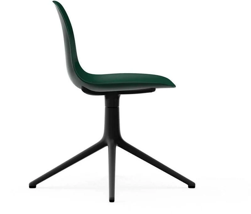 Chaise de bureau en polypropylène verte et base noire Swivel 4L vert - Normann Copenhagen