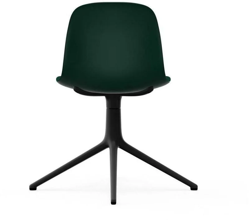 Chaise de bureau en polypropylène verte et base noire Swivel 4L vert - Normann Copenhagen