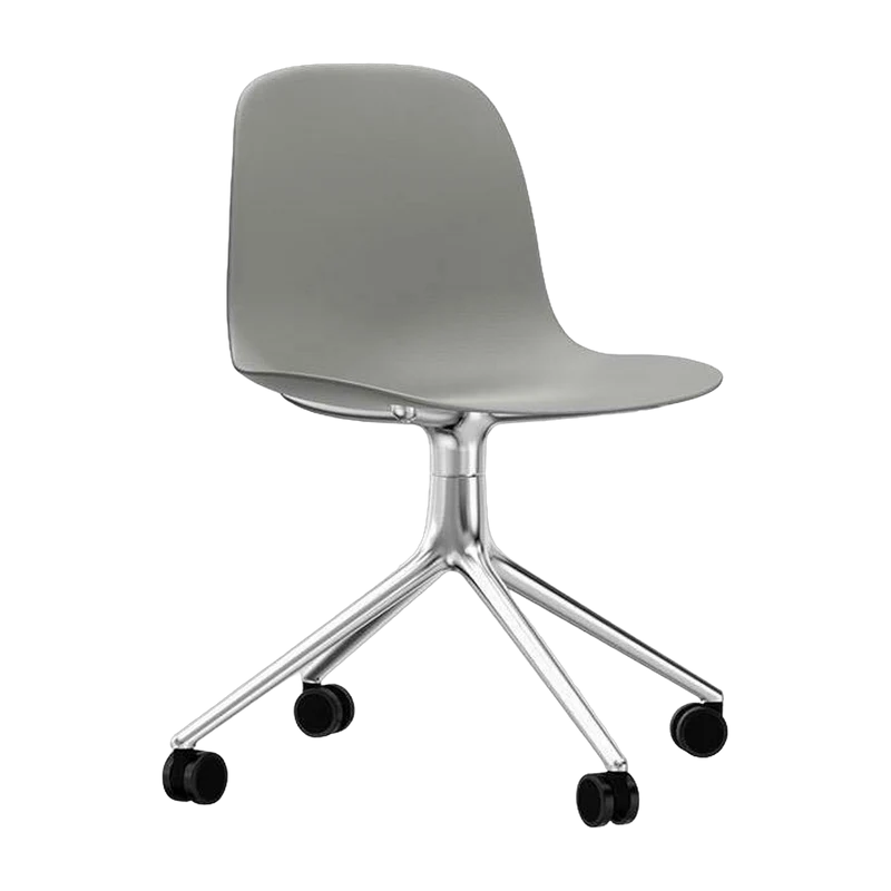 Chaise de bureau à roulettes en polypropylène grise Swivel 4W Grey - Normann Copenhagen