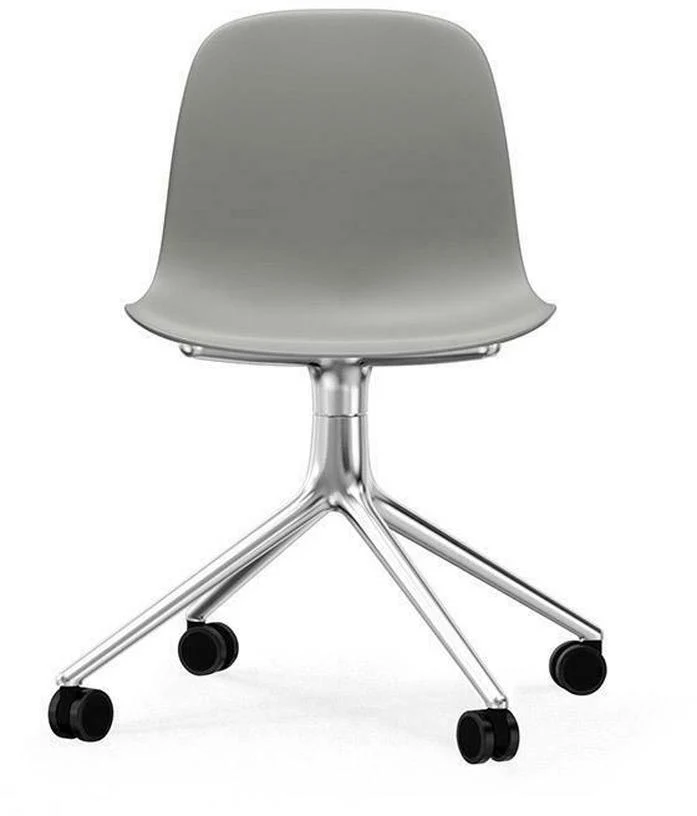 Chaise de bureau à roulettes en polypropylène grise Swivel 4W Grey - Normann Copenhagen
