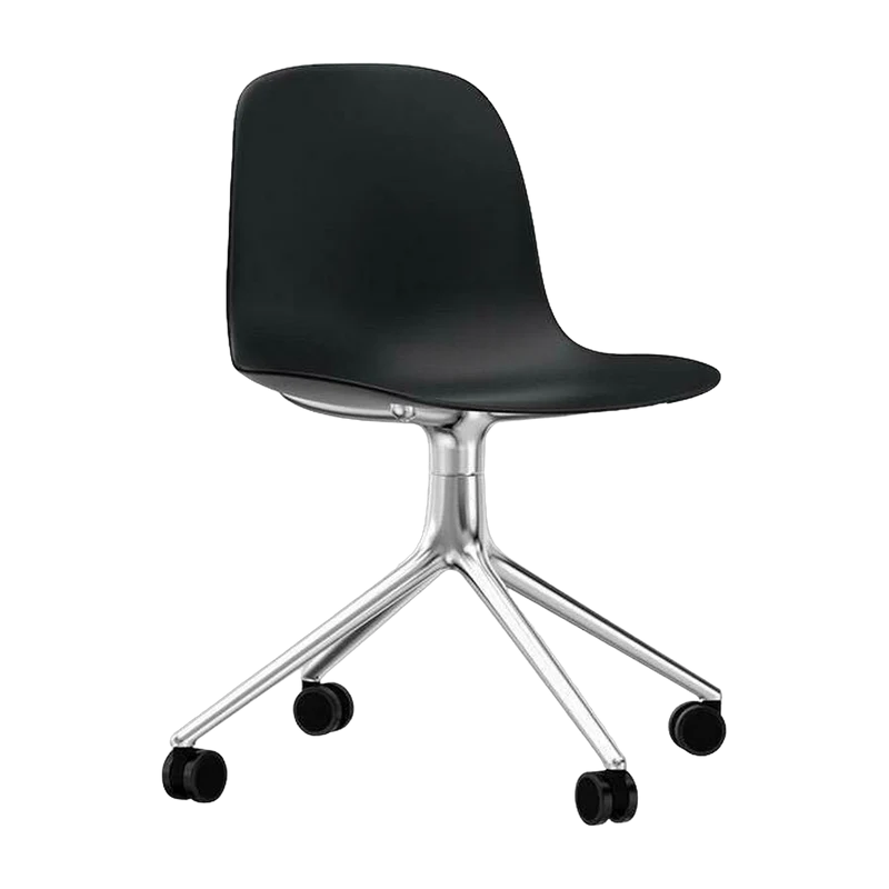 Chaise de bureau à roulettes en polypropylène noire Swivel 4W noir - Normann Copenhagen