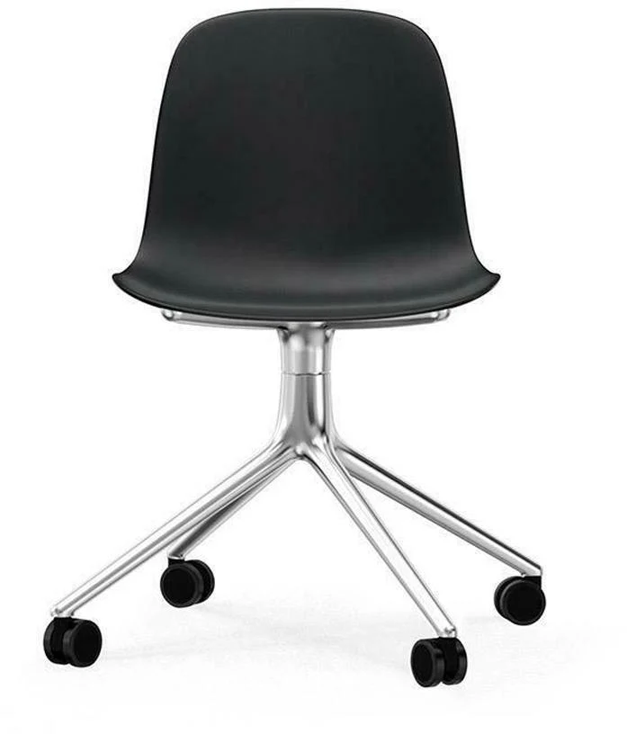 Chaise de bureau à roulettes en polypropylène noire Swivel 4W noir - Normann Copenhagen
