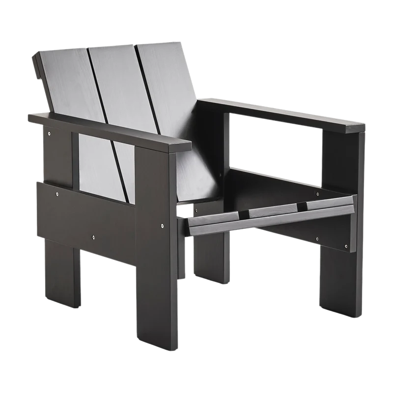Chaise longue d'extérieur en pin noire Crate - Hay