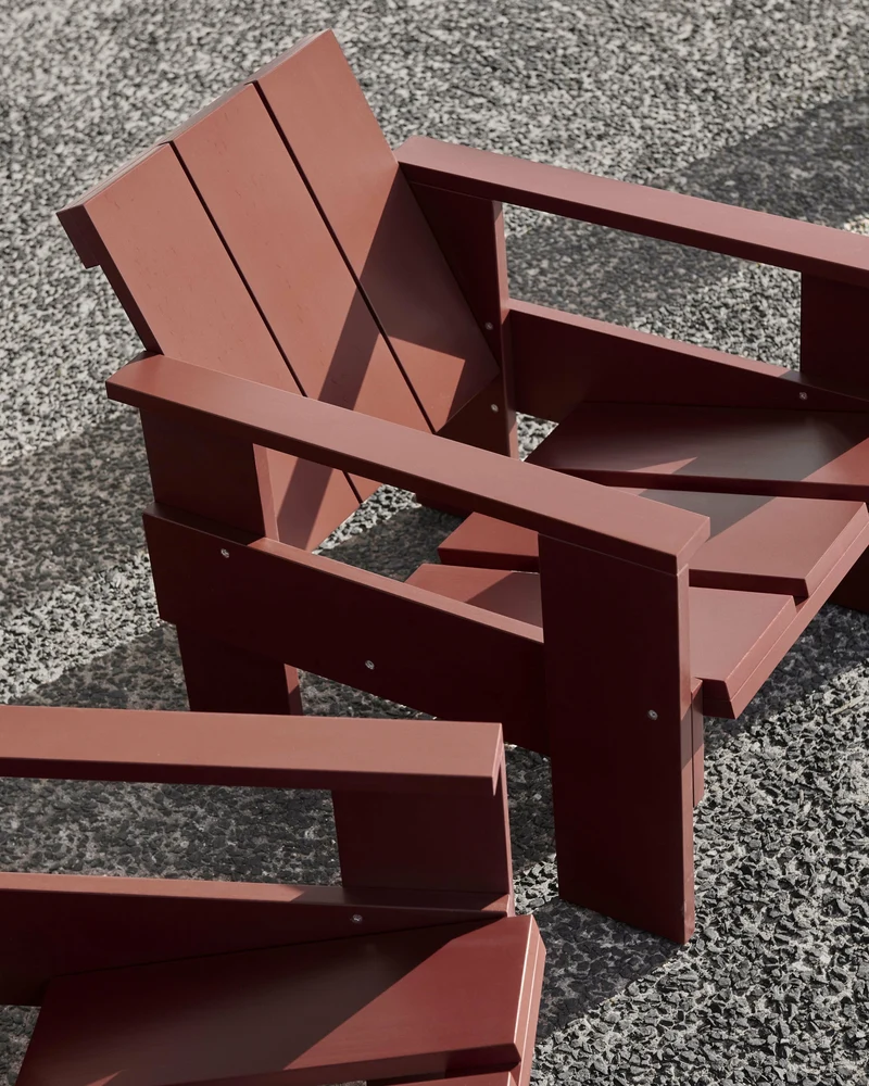 Chaise longue d'extérieur en pin Iron red Crate - Hay