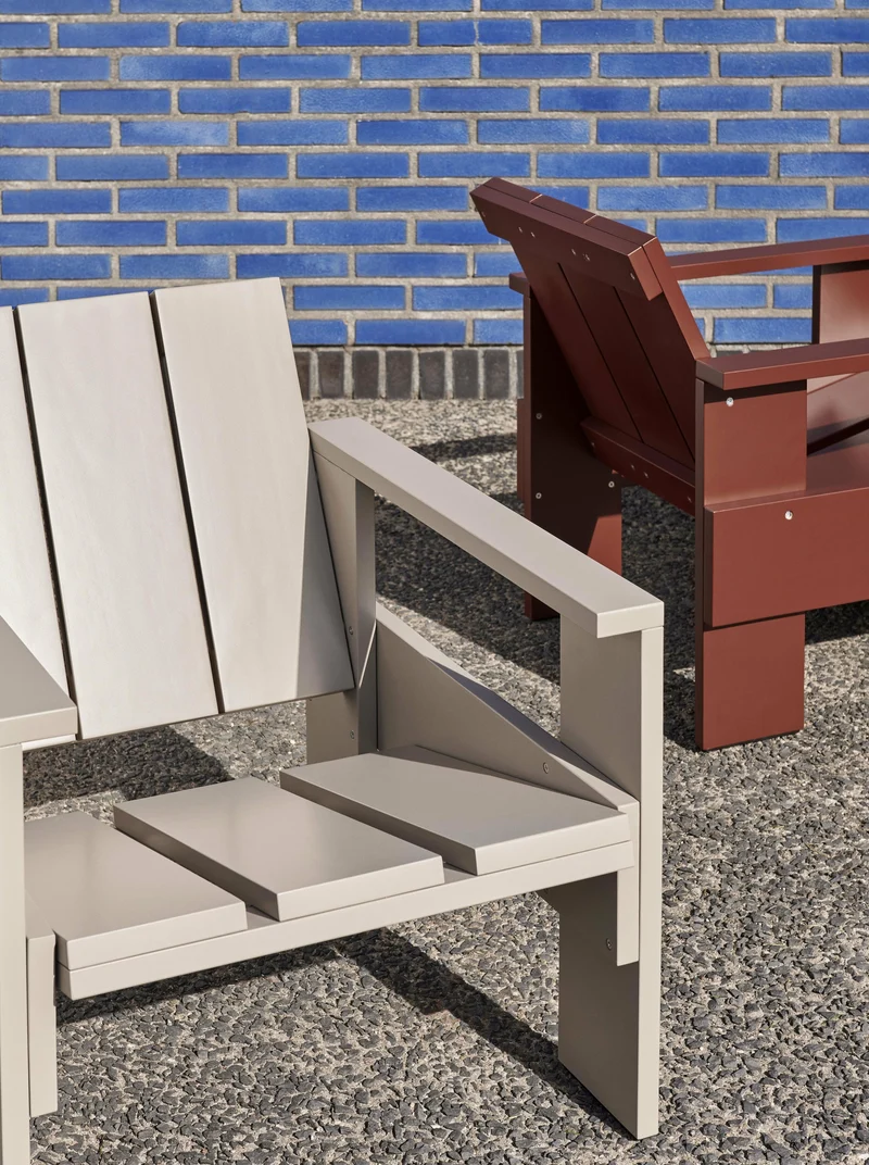 Chaise longue d'extérieur en pin Iron red Crate - Hay