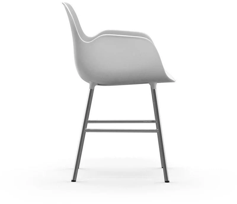 Chaise avec accoudoirs en chrome et pp blanc Form - Normann Copenhagen