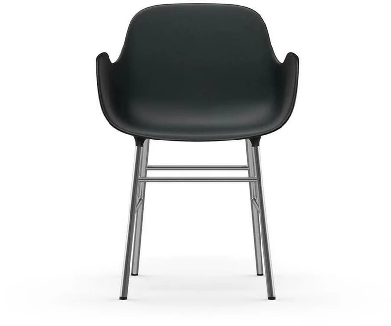 Chaise avec accoudoirs en chrome et pp noir Form - Normann Copenhagen