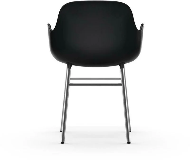 Chaise avec accoudoirs en chrome et pp noir Form - Normann Copenhagen