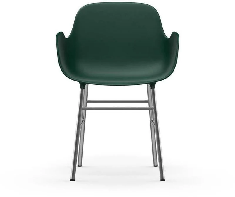 Chaise avec accoudoirs en chrome et pp vert Form - Normann Copenhagen