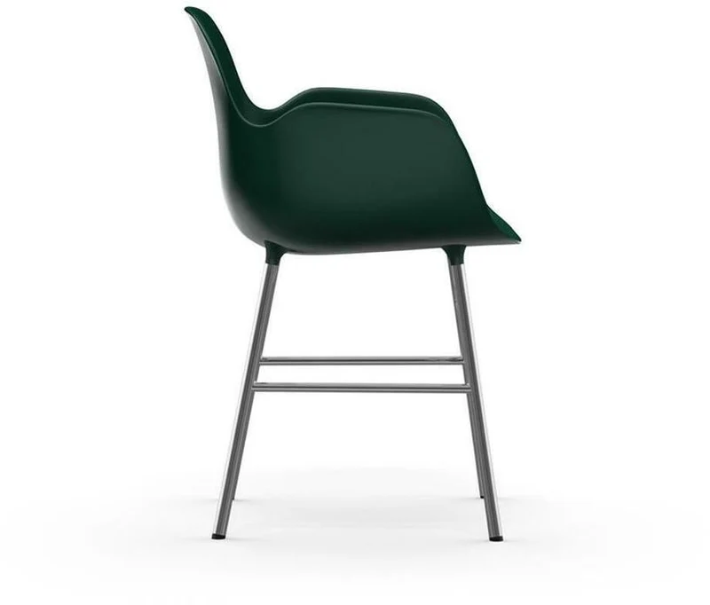 Chaise avec accoudoirs en chrome et pp vert Form - Normann Copenhagen